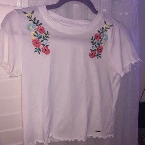 embroidered lettuce cut tee ☆